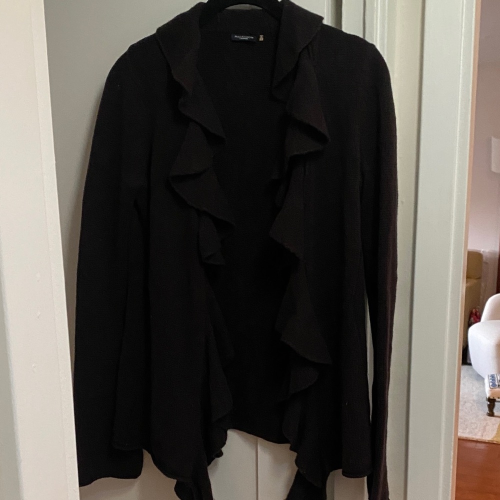 Magaschoni chocolate Brown Ruffled Cardigan